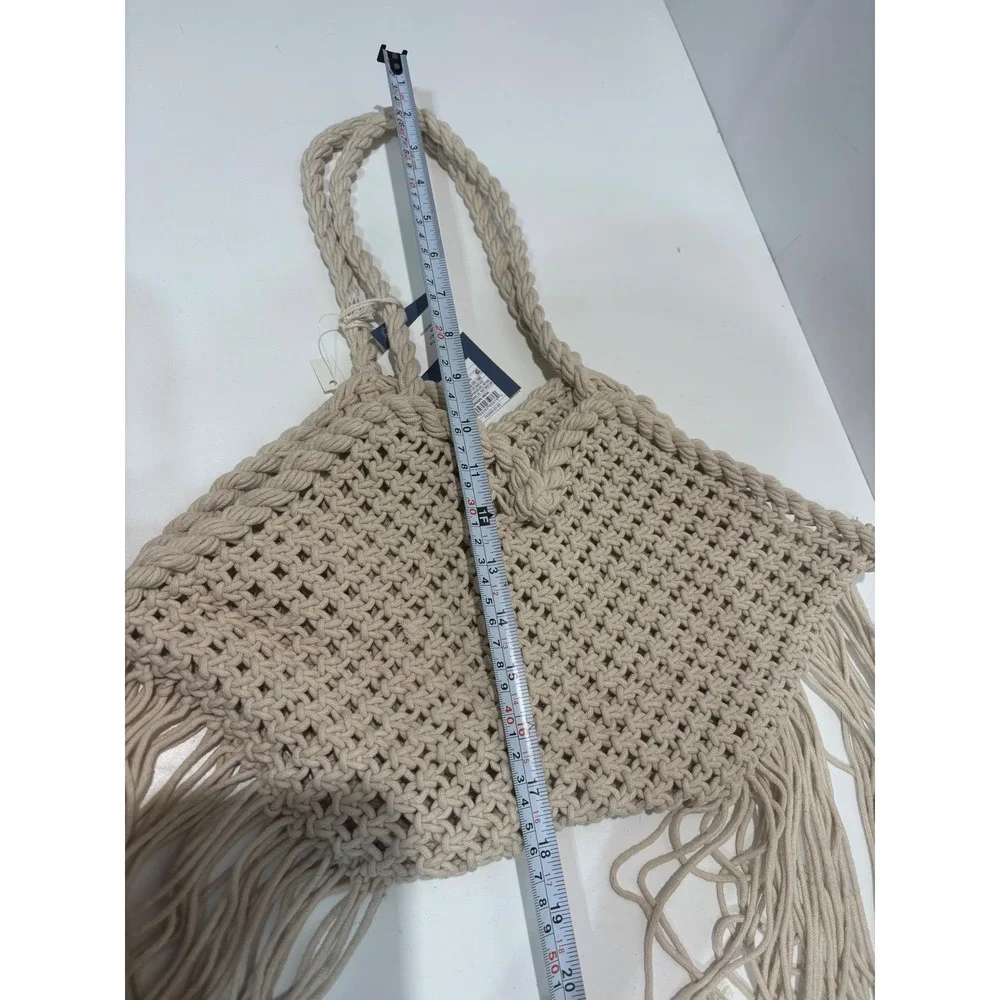 Universal Thread Macrame Purse Fringe Boho Cotton new